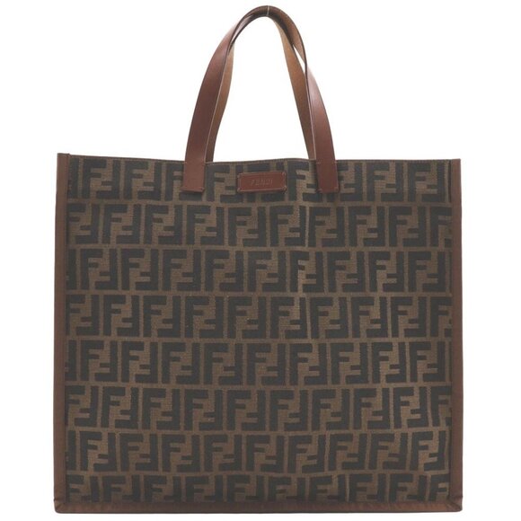FENDI Zucca Handbag 8BH235-GKF Tote Bag Brown Nylon canvas unisex - Picture 1 of 13